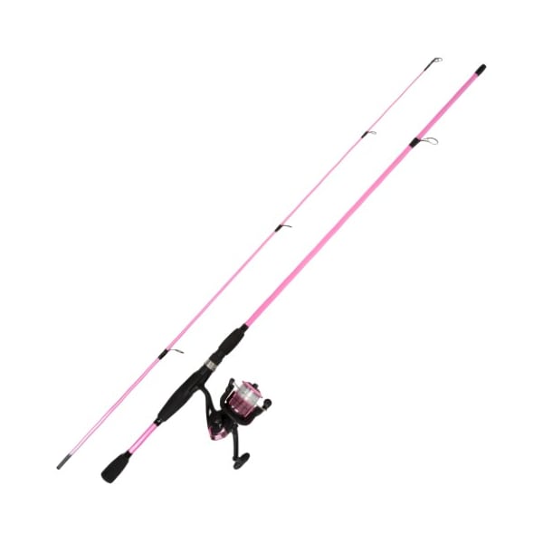 Fishing Rod And Reel Combo, Spinning Reel Pole, Gear For Bass, Trout Fishing, Pink, Strike Series